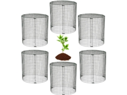 Jaulas De Alambre Para Plantas, 6 Piezas, Con Base Y Varillas, Protección Para Plantas Contra Conejos, Ardillas,
