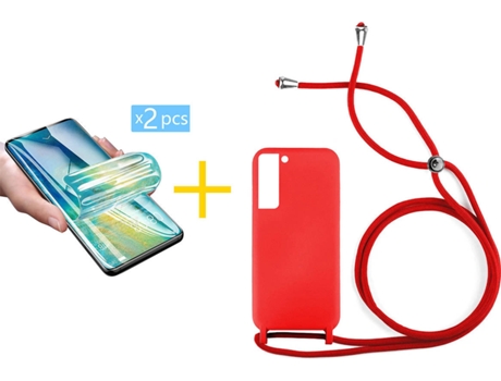 Carcasa + 2 Protectores de Pantalla para Samsung Galaxy S22 Plus 5G ACCETEL Rojo