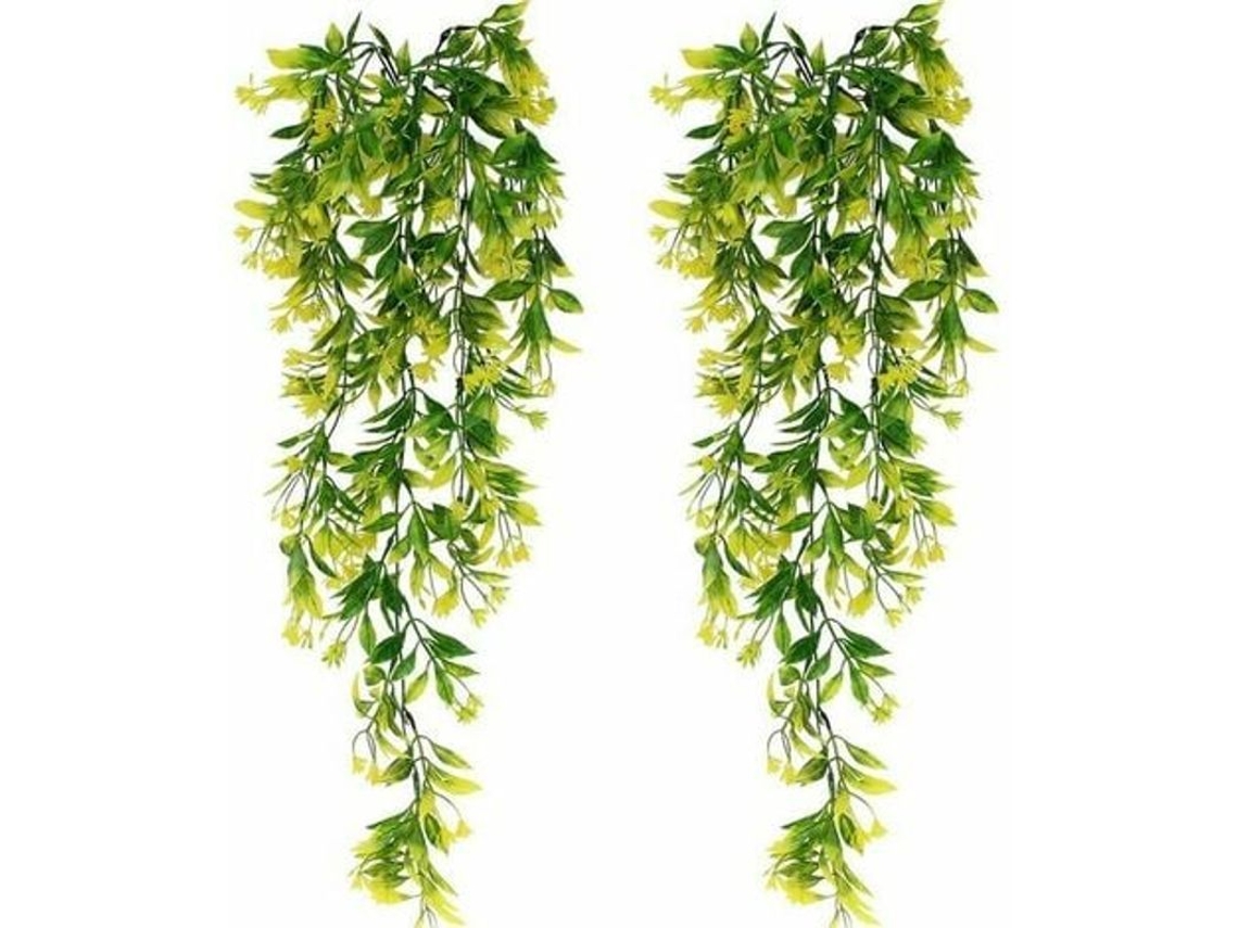 2 Unidades De Hiedra Amarilla Artificial Para Decoración De Bodas, Cocinas, Jardines Y Oficinas.