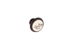 Pomo Para Muebles De Zamac Y Porcelana Diámetro 35mm Aluminio Marrón Lote De 25