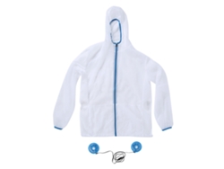 Camiseta blanca de protección solar con ventilador de 7,4 V, talla L