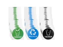60 Pegatinas Redondas De Material Compuesto Para Contenedores De Reciclaje.
