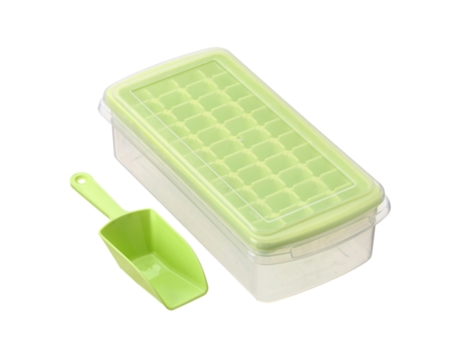 Bandeja de cubitos de hielo con tapa y cubo de basura-cubeta de plástico, Verde