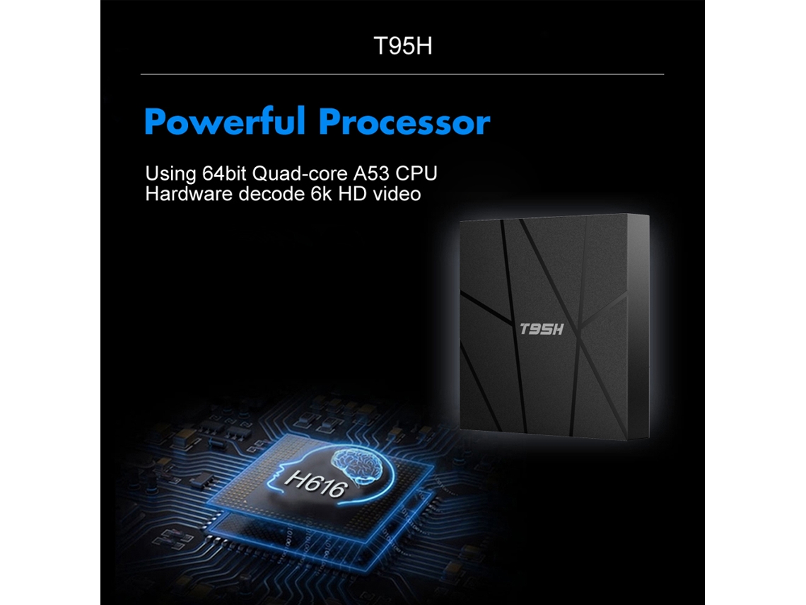 Tv Box T95h Android 10.0 Allwinner H616 Quad-core Reproductor Multimedia 6k 1+8gb
