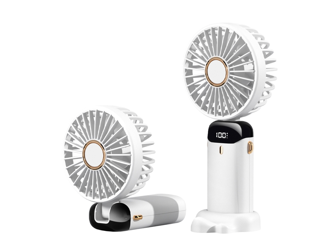 Ventilador Portátil Mini De Mano Recargable 5 Velocidades Plegable 90° Batería Usb Para Viajes