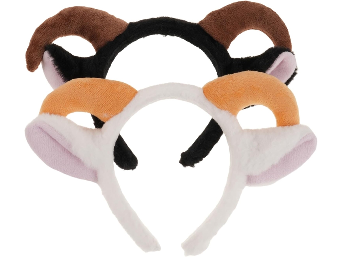 2pièces Serre, Tête Oreilles Agneau Y Cornes De Mouton Peluche Accesorio De Cosplay Para Fêtes ...