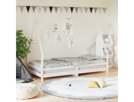 Estructura De Cama Infantil VIDAXL Blanco Madera (90x190 cm)