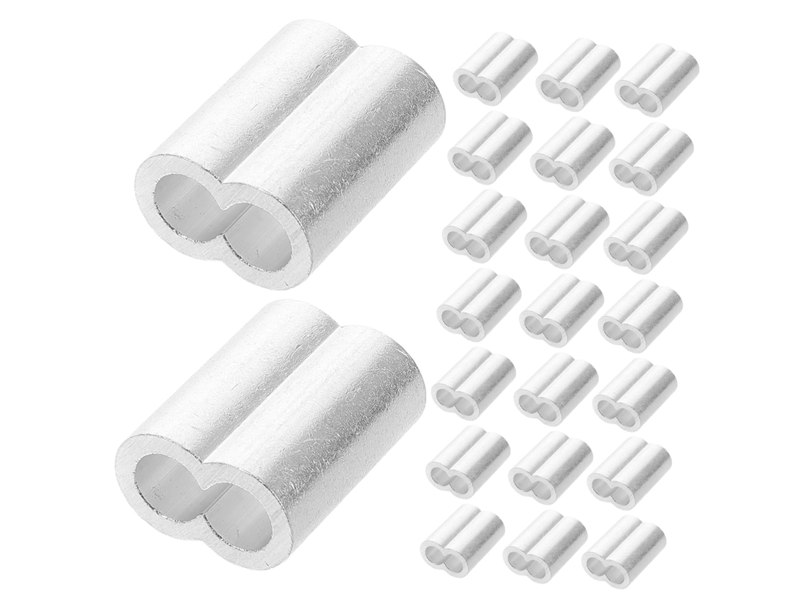 50 Piezas De Manguitos De Crimpado De Aluminio Para Cables, Tapas De Extremo De Crimpado De Cables Metálicos