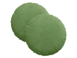 Cojines para asiento, 2 unidades, verde claro, Ø 40 x 13 cm, terciopelo HARLANV1