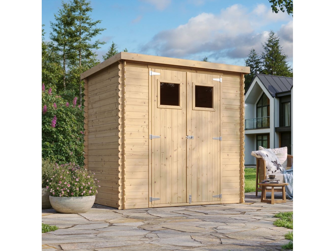 Caseta de Jardín de Madera TIMBELA M311 (2,22 M² - 200 x 204 x 142 cm)