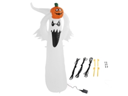 Fantasma Inflable De Halloween Con Cabeza De Calabaza, 1,8 M, Luces Led Para Decoración De Jardín, Enchufe Usb.