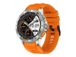 Reloj inteligente con monitorización de oxígeno en sangre, presión arterial, frecuencia cardíaca y ejercicio (silicona naranja plateada)