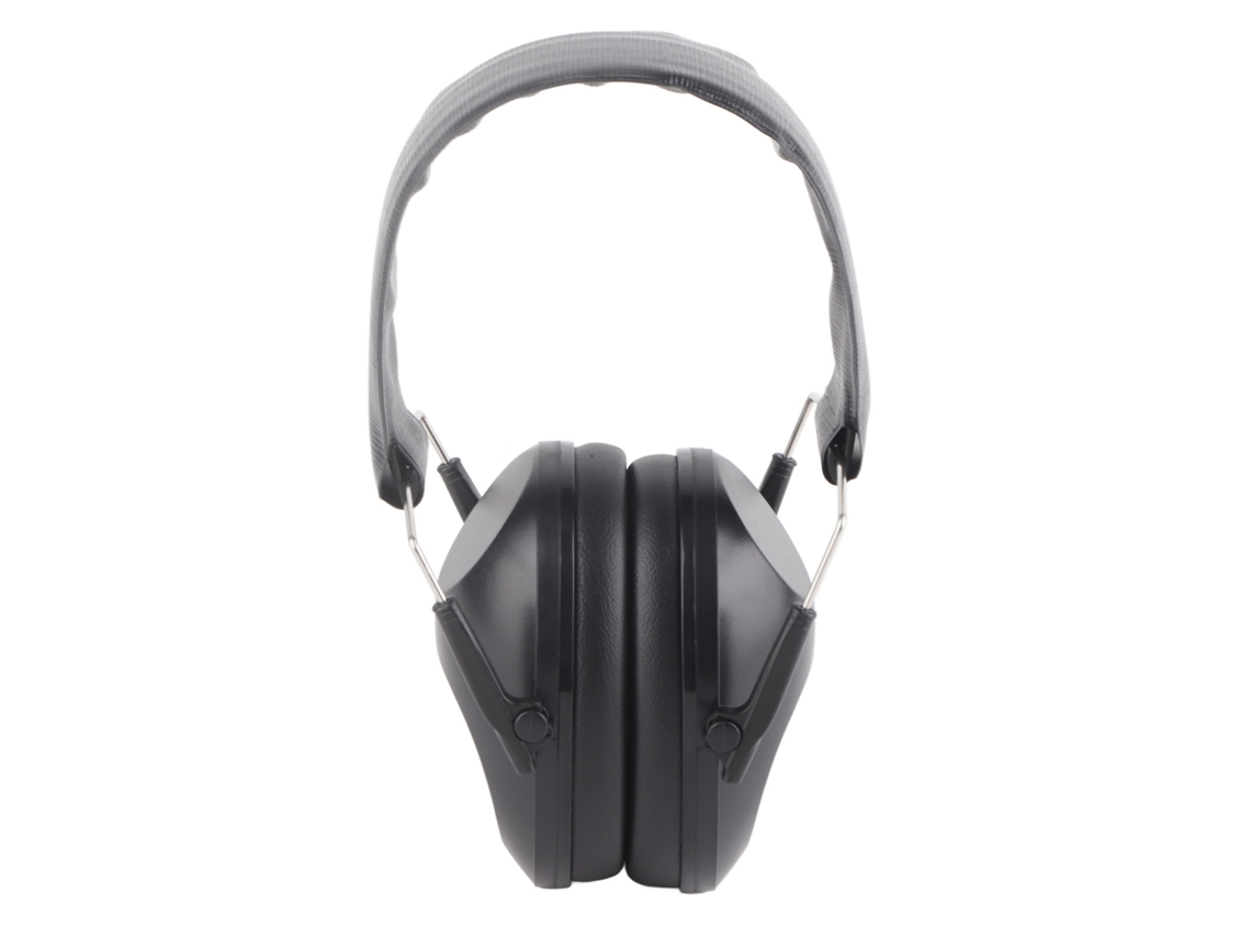 Protetor Auricular Anti-ruído Ativo Para Esportes E Caça Com Cinta Acolchada E Design Dobrável Preto