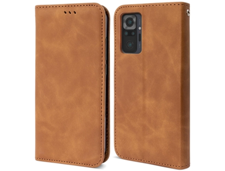 Funda Flip de Mármol Marrón MOOZY para Xiaomi Redmi Note 10 Pro / Redmi Note 10 Pro Max - Funda tipo cartera magnética con estilo retro con soporte...