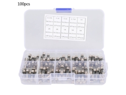 Kit De 100 Fusibles De Vidrio Tubulares Cabeza Plana 5x20mm 0.25a-6a Surtido