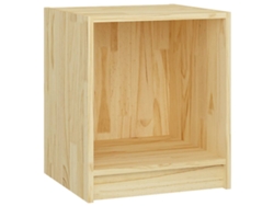 Mesita de noche de madera maciza de pino (35,5 x 33,5 x 41,5 cm)