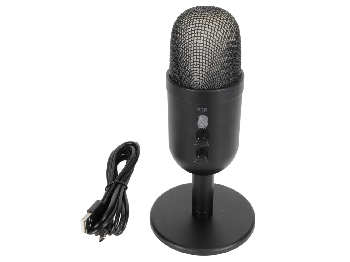 Micrófono Usb Con Cancelación De Ruido, Luz Rgb, Micrófono De Condensador Para Ordenador Con Procesamiento De