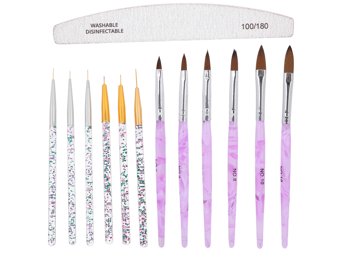 Omni-set De Herramientas De Manicura Con Pinceles Para Arte De Uñas, Pincel Liner Y Lima Para Dibujo Diy