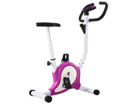 vidaXL Bicicleta estática con resistencia de cinta morada