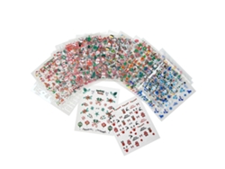 Juego de 30 pegatinas navideñas para uñas, diseños en miniatura de Papá Noel en 3D, decoración para uñas de mujer.