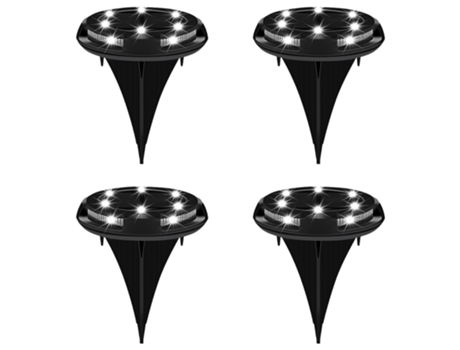 Luz solar de piso para exteriores, disco solar LED, luz solar de jardín para caminos de jardín (paquete de 4)