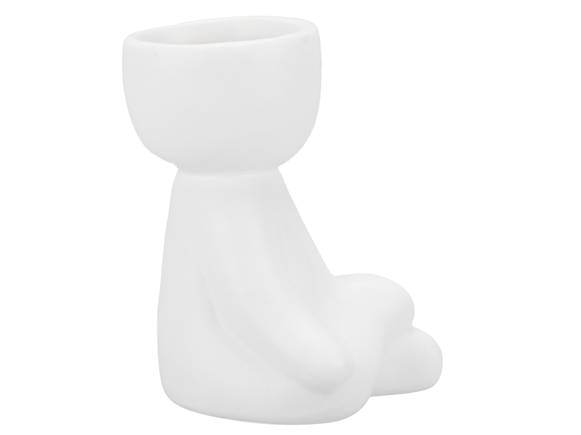Maceta Miniatura De Cerámica Blanca Con Forma De Humanoide Para Plantas Suculentas. Decoración Diy.