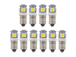 2026altiro-10 Bombillas Led E10 De 12 V, Luz Blanca Fría, 5 Smd, 0,5 W, 50 Lúmenes, Para Faroles Vintage.