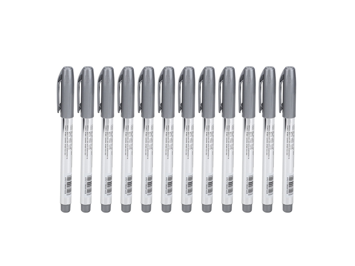 12pcs Rotulador De Pintura De Aceite Plata Para Manualidades Dibujo Firma Papelería Oficina Escuela