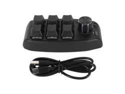 Mini teclado mecánico con 6 teclas y 1 botón giratorio, interruptor rojo, programable, Plug and Play para juegos y uso de oficina, USB y con cable.