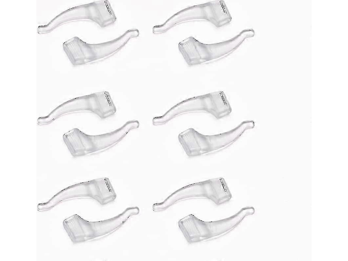 Cómodos ganchos de silicona para gafas, antideslizantes, accesorios para gafas, 6 pares Rosewell (transparentes)