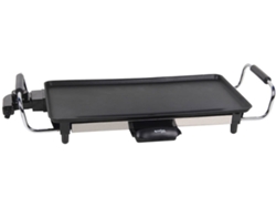 Plancha Asadora Eléctrica | Placa de aluminio antiadherente | Potencia de 2000 W | Medidas: 45 x 25 x 7 cm