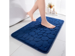 Alfombrilla de baño portátil, absorbente, decorativa y antideslizante - 43 x 62 cm, azul oscuro