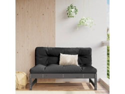 Sofá de Centro 120x80 Cm Madera Maciza de Pino Gris Lovely Home
