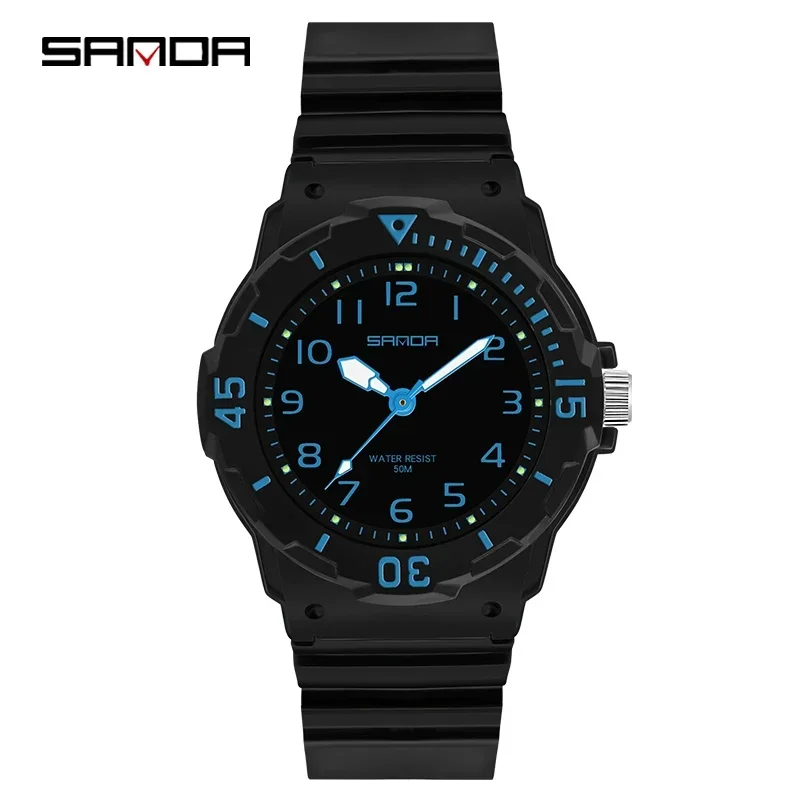 Reloj De Mujer (negro Y Azul) Resistente Al Agua Hasta 50 M Con Correa De Tpu.