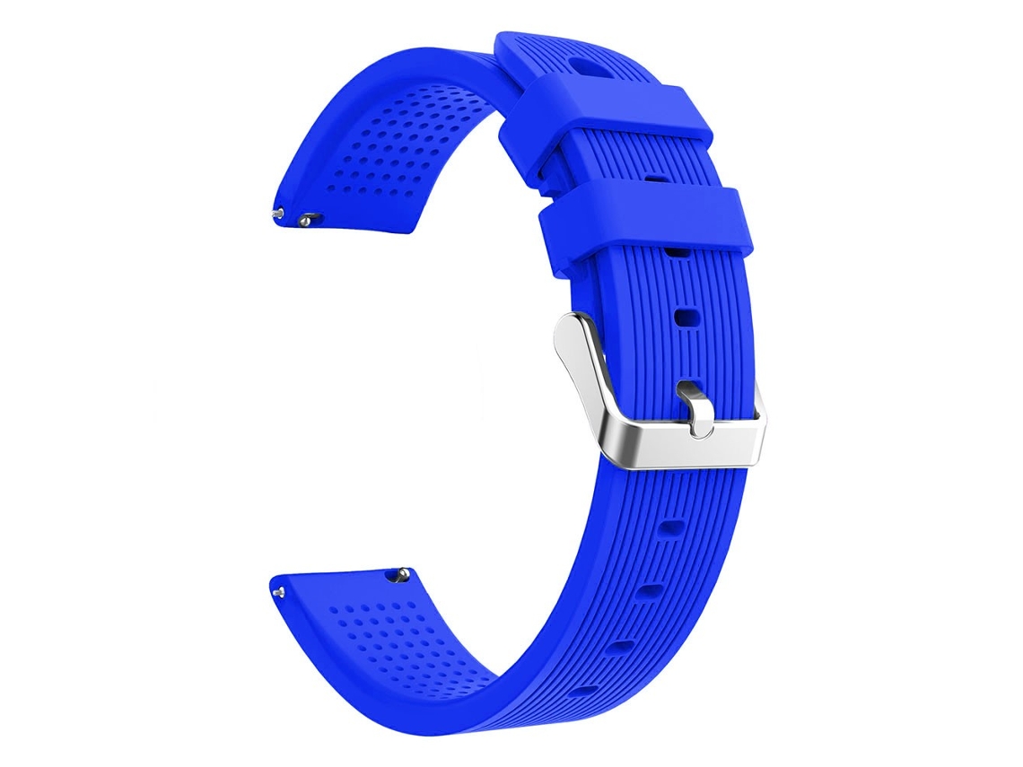 Correa de Silicona 20mm textura de arrugas en la frente para head Wrinkles Texture Soft Silicona Watch Band For Samsung Galaxy Watch Active SM-R500 - azul claro
