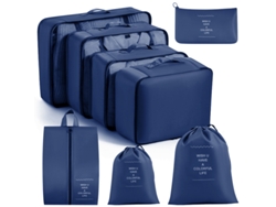Juego De Cubos De Embalaje Para Artículos Esenciales De Viaje, Organizador De Equipaje, Cubos Con Doble Cordón CHRUI Navy