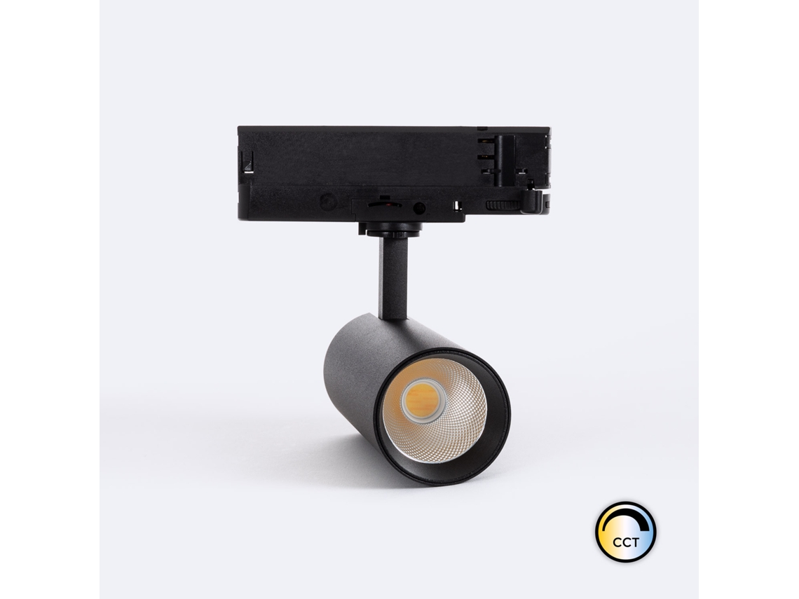 Foco Carril LED Trifásico 20W Carlo CCT Seleccionable No Flicker Negro