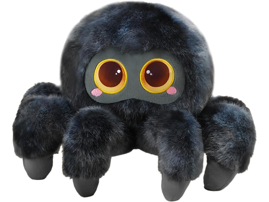 Araña de peluche de 30 cm con ojos grandes para decoración de Halloween para adultos, Quart Vayotoy