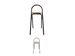 Taburete Plegable Con Respaldo Para Cocina 38x38x67 | Compacta Y Fácil De Almacenar | Diseño Ergonómico Y Resistente Negra / Nogal Pack 4 Uds