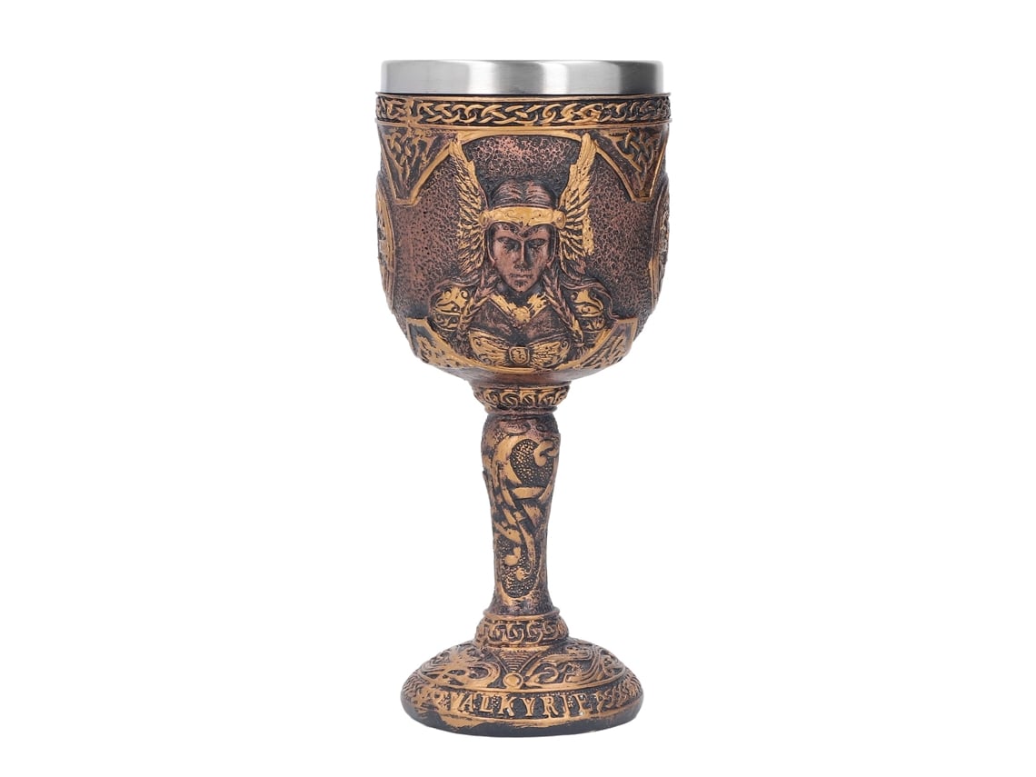 Copa de vino Baok Nordic con revestimiento de resina, estilo retro en acero inoxidable, ideal para whisky, cerveza y cócteles.