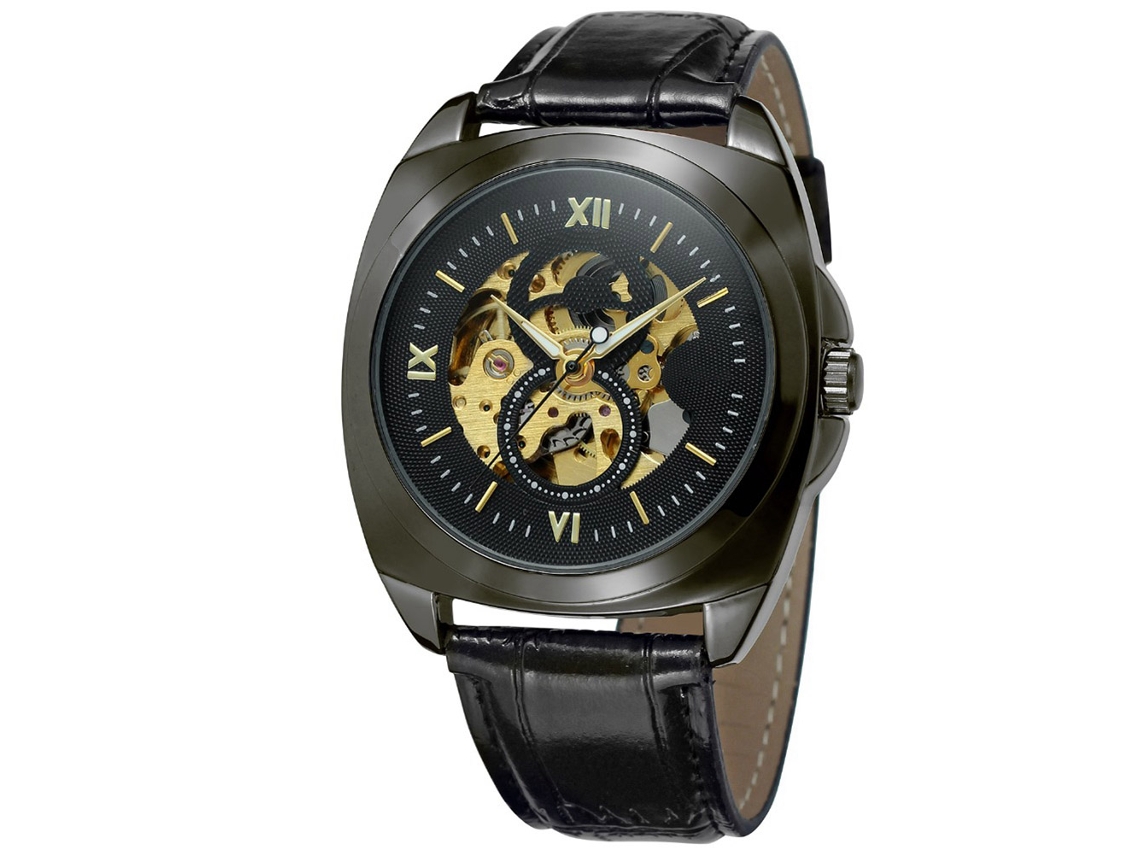 Reloj Mecánico Para Hombre Impermeable De Pulsera Winner (dial Negro)