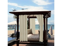 KOFIHETY Cortinas Exteriores Impermeables, Cortina Aislante Térmica para Pergola, Cobertizo de Jardín, Gazebo, Terraza (130220 CM, Beige)