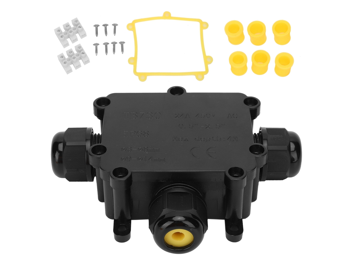 Caja De Empalme Impermeable 3 Vías Ip68 Para Cable Eléctrico Exterior Tb730
