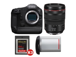 Canon EOS R1 + RF 24 105mm F/4 L IS Usm + 3 Sandisk 64GB Extreme Pro CFExpress Tipo B + Canon LP e19 + Libro electrónico “20 consejos para fotos impresionantes”