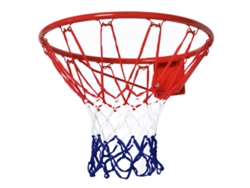 VPMKP - Homcom canasta de baloncesto para pared, aro Ø46 cm con red, para interior y exterior, rojo, azul y blanco