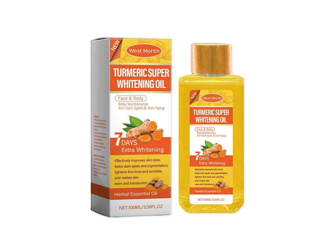 Aceite corporal aclarante a base de cúrcuma