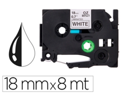 Cinta Q-CONNECT Tze-241 Blanco-Negro 18Mm Longitud 8 Mt