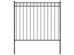 Valla de jardín de acero negro de 1,7 x 1,5 m, DKD HOME DECOR