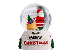 Bola Navideña De Cristal Brillante Con Luz, De Resina De Vidrio, Decoración De Mesa, Regalo Para Niños