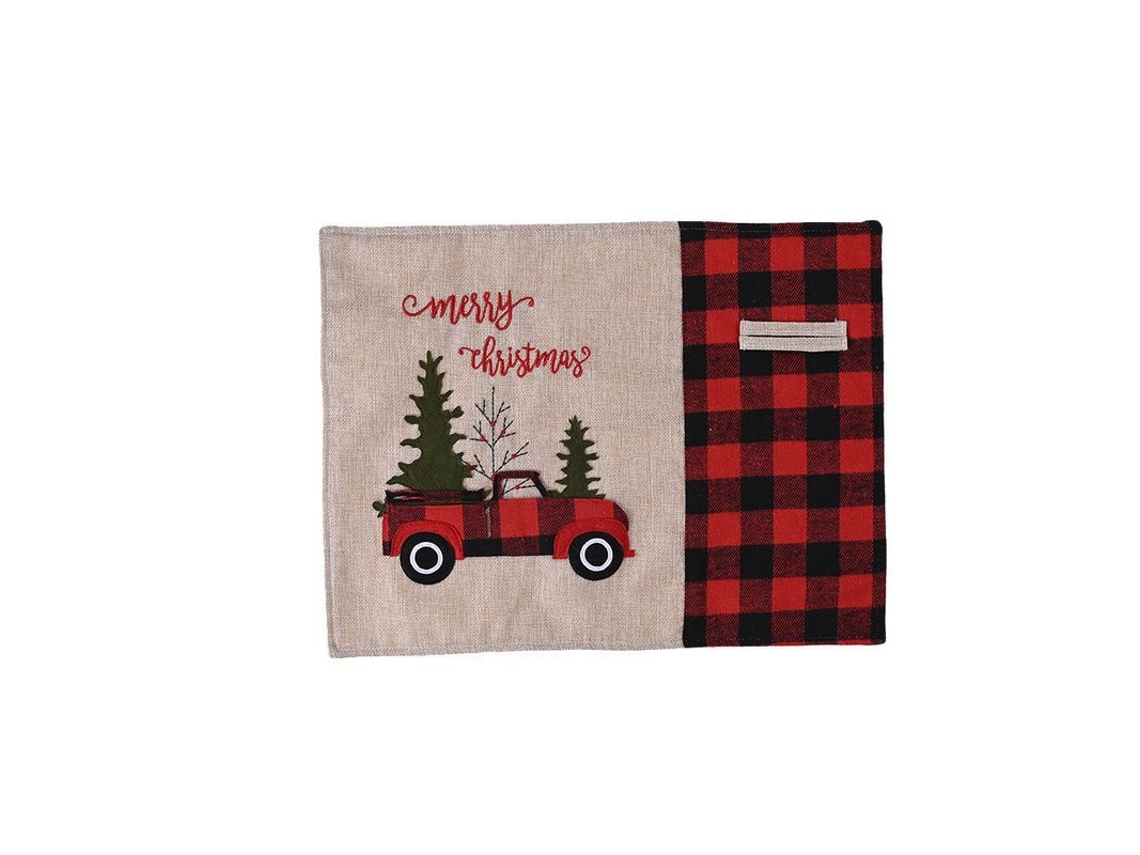 Juego De 4 Servilletas Navideñas Con Estampado A Cuadros, Antideslizantes, Resistentes Al Calor Y Lavables.